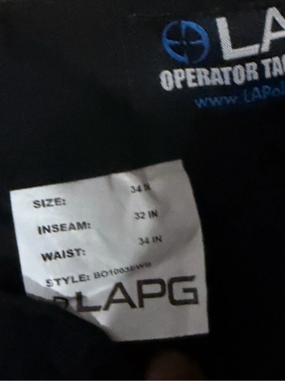 LAPG OPERATOR TACTICAL PANTS Men’s Black Cargo Work Pants
